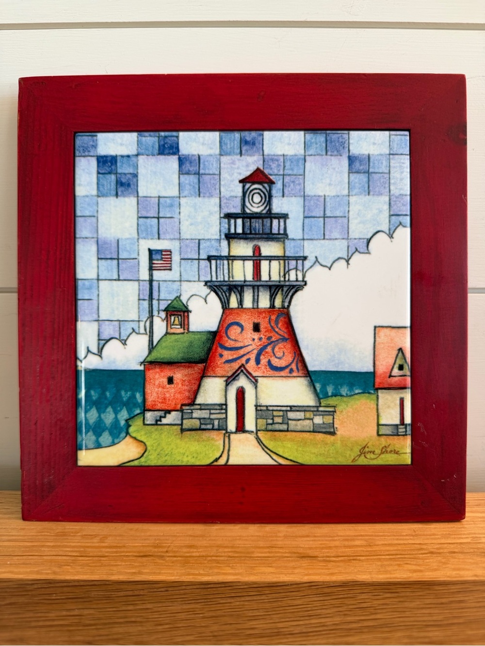 Jim Shore Light House Tile Trivet Wall Hanging